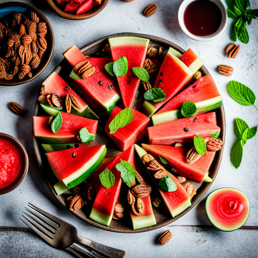 Delicious Watermelon and pecans dish 93268